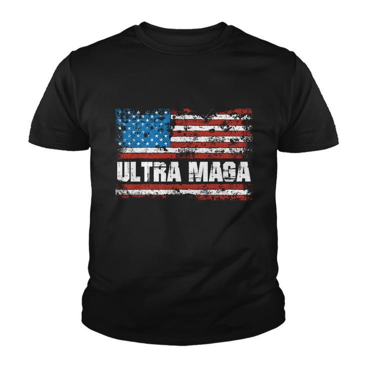 Ultra Maga Distressed United States Of America Usa Flag Youth T-shirt