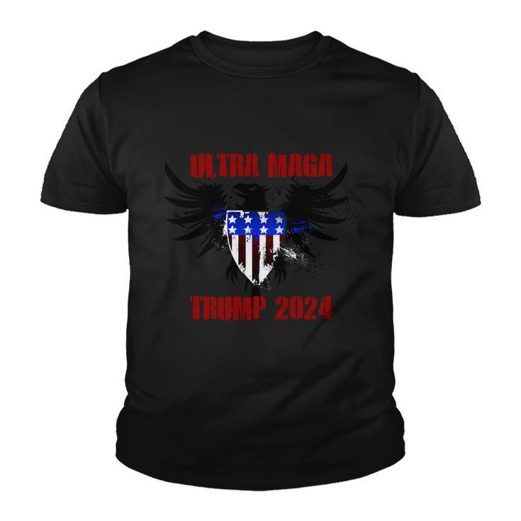 Ultra Maga Eagle Grunge Splatter Trump 2024 Anti Biden Youth T-shirt