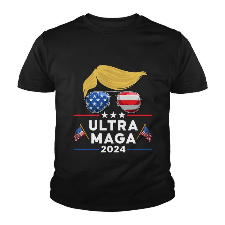 Ultra Maga Maga King Donald Trump American Flag Tshirt Youth T-shirt