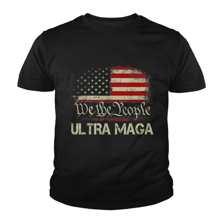 Ultra Maga Shirt Funny Anti Biden Us Flag Pro Trump Trendy Tshirt Youth T-shirt