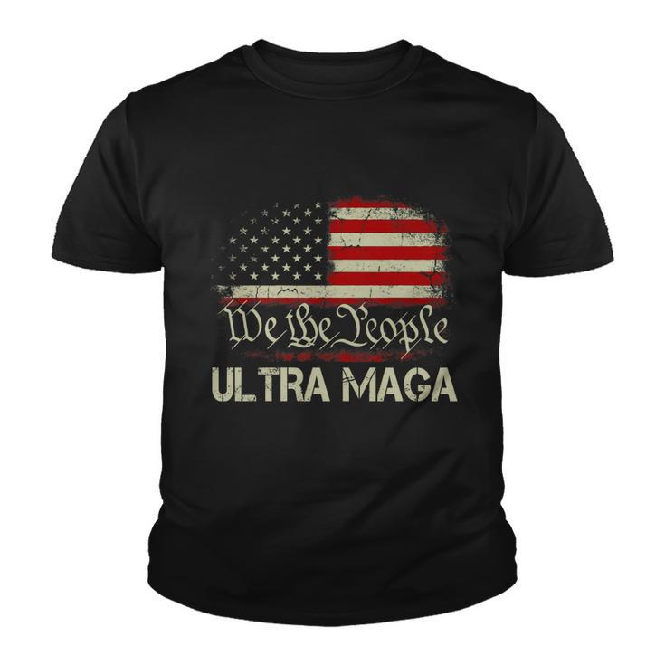 Ultra Maga Shirt Maga King Funny Anti Biden Us Flag Pro Trump Trendy Tshirt Youth T-shirt