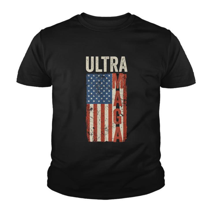 Ultra Maga Us Flag Pro Trump American Flag Tshirt Youth T-shirt