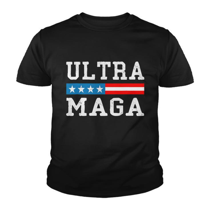 Ultra Mega Patriotic Trump 2024 Republicans American Flag Cute Gift Youth T-shirt