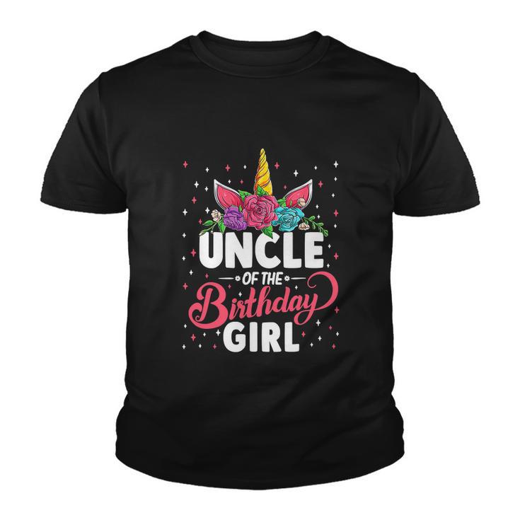 Uncle Of The Birthday Girl Uncle Funny Unicorn Birthday Youth T-shirt