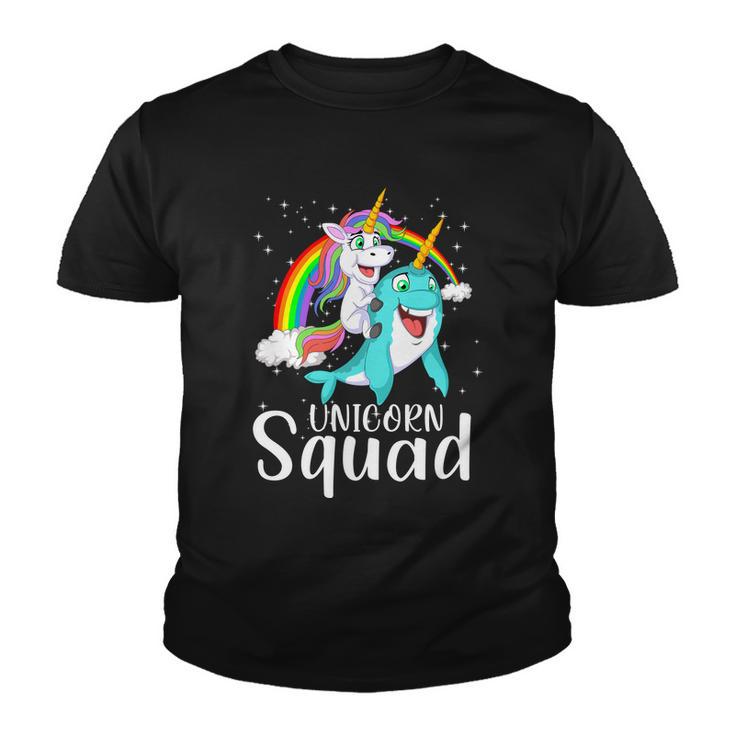 Unicorn Squad Magical Unicorn Riding Narwhal Youth T-shirt