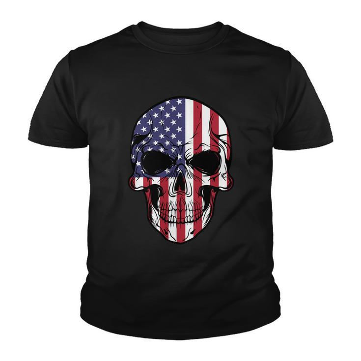 Us American Flag Patriotic Skull Gift Youth T-shirt