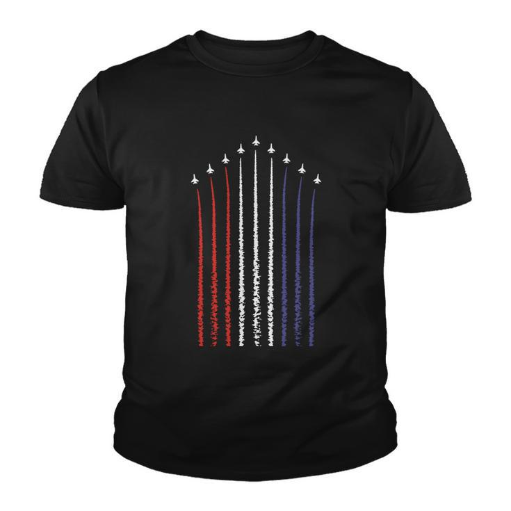 Us American Flag With Fighter Jets For 4Th Of July Gift Youth T-shirt