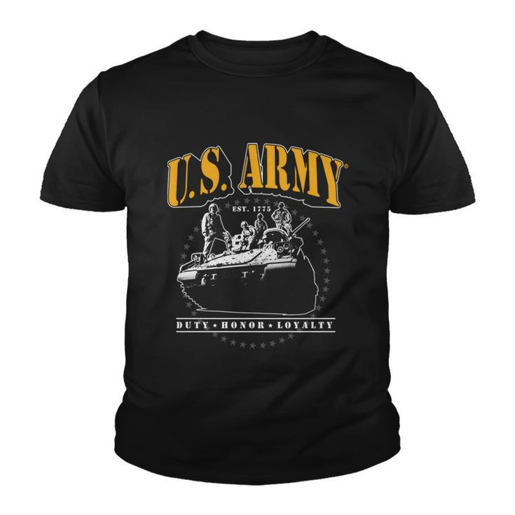 US Army Tank Duty Honor Loyalty Youth T-shirt
