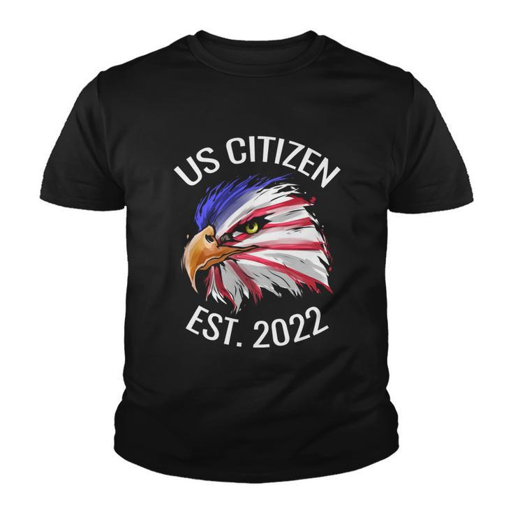 Us Citizen Est 2022 Eagle In Colors Of Us Flag Patriotic Gift Youth T-shirt