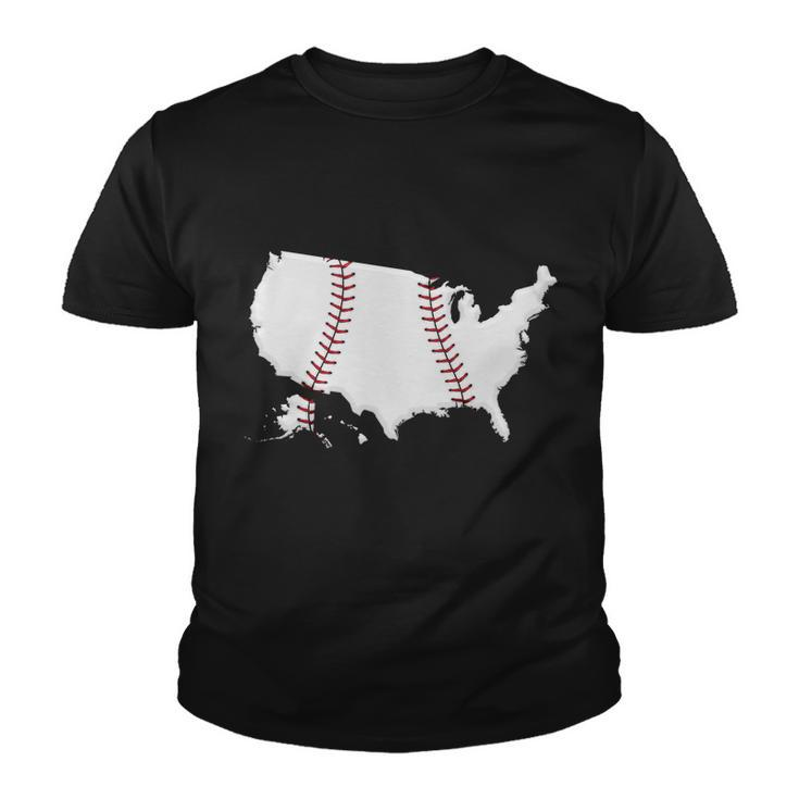 Us Map American Baseball Tshirt Youth T-shirt