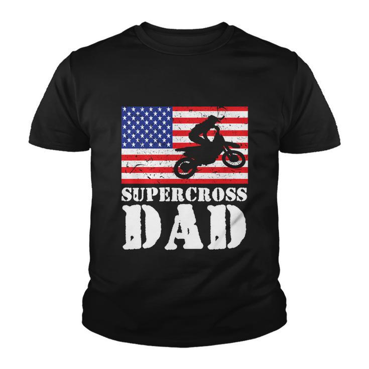 Usa American Distressed Flag Supercross Dad Men For Him Gift Youth T-shirt