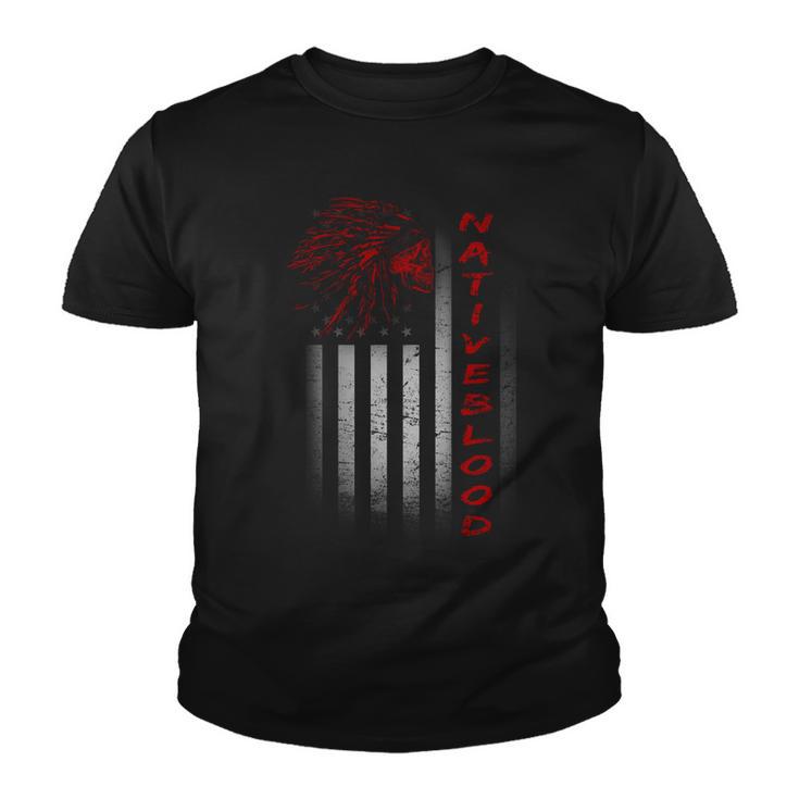 Usa American Flag Native Blood Youth T-shirt