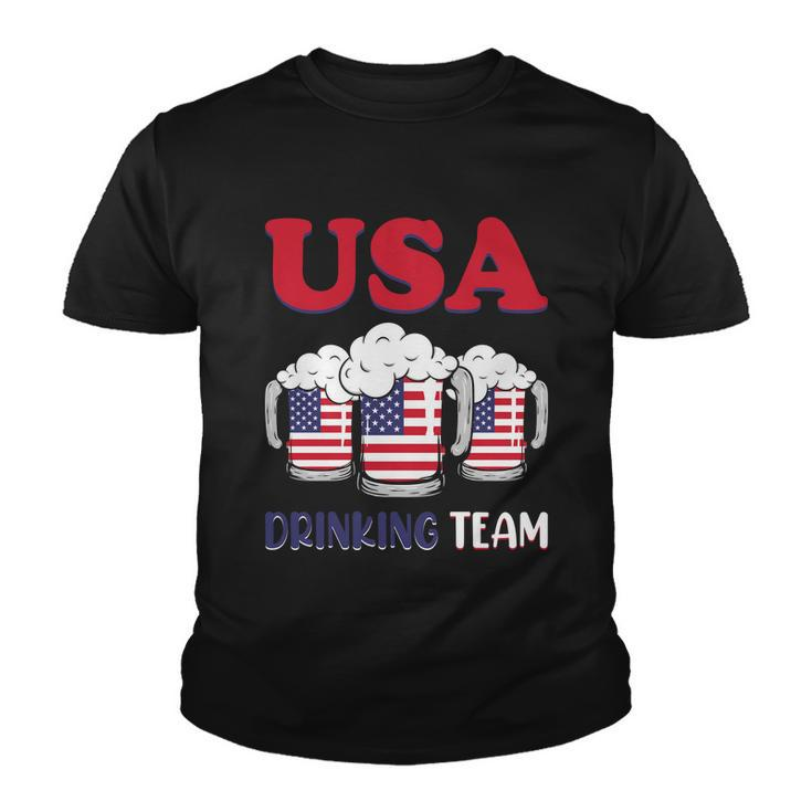Usa Drinking Team Usa Flag Graphic 4Th Of July Plus Size Shirt Youth T-shirt