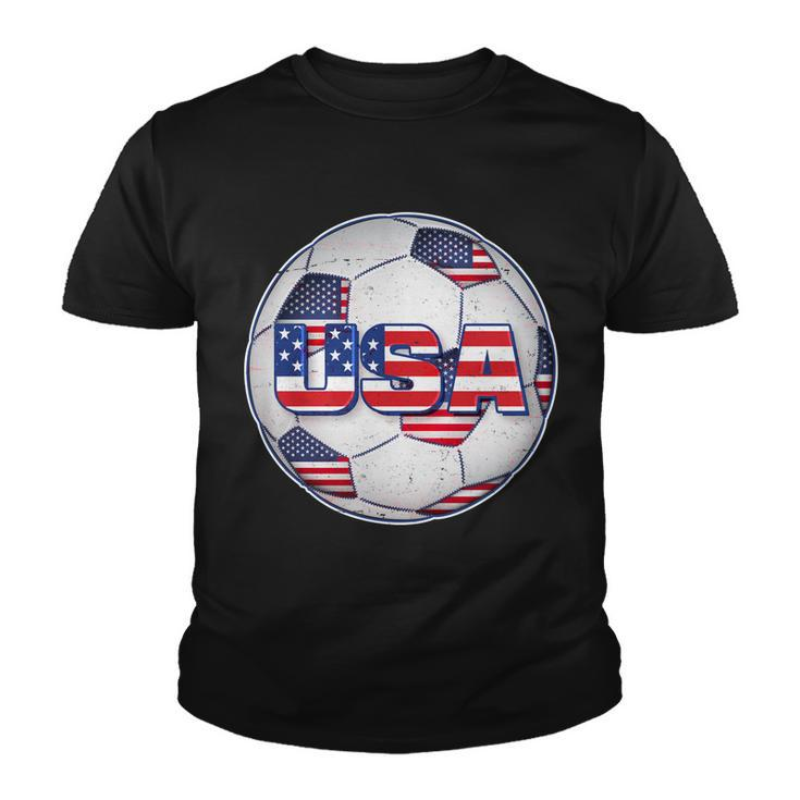 Usa Soccer Team Ball Youth T-shirt