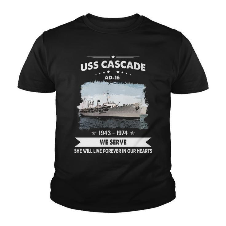 Uss Cascade Ad Youth T-shirt