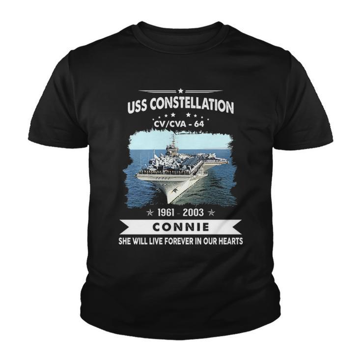 Uss Constellation Cv 64 Cva 64 Front Style Youth T-shirt