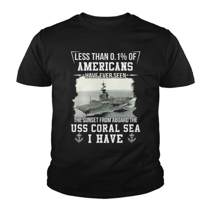 Uss Coral Sea Cv 43 Cva 43 Sunset Youth T-shirt