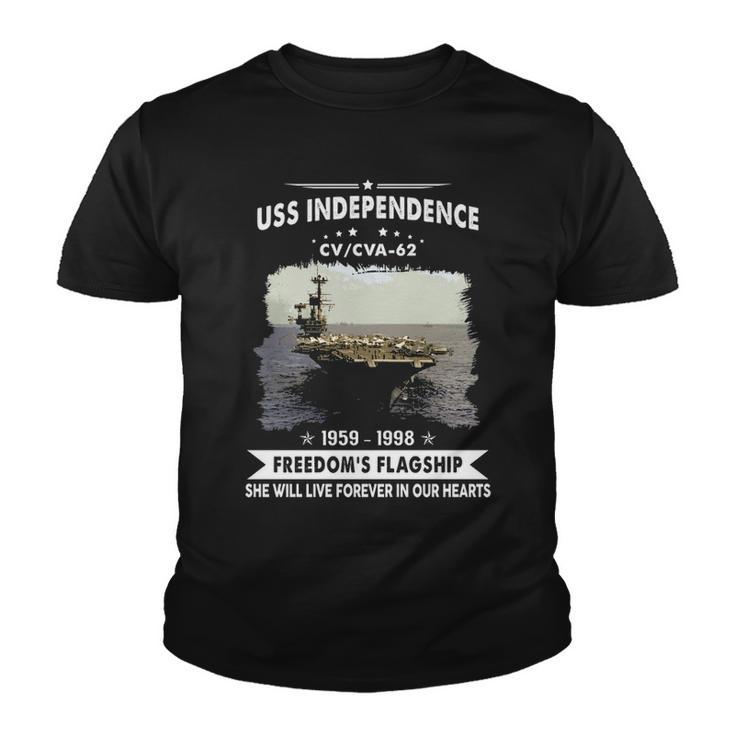 Uss Independence Cv 62 Cva 62 Front Youth T-shirt