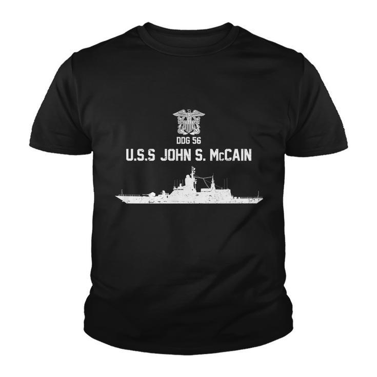Uss John S Mccain Ddg 56 Navy Ship Emblem Youth T-shirt