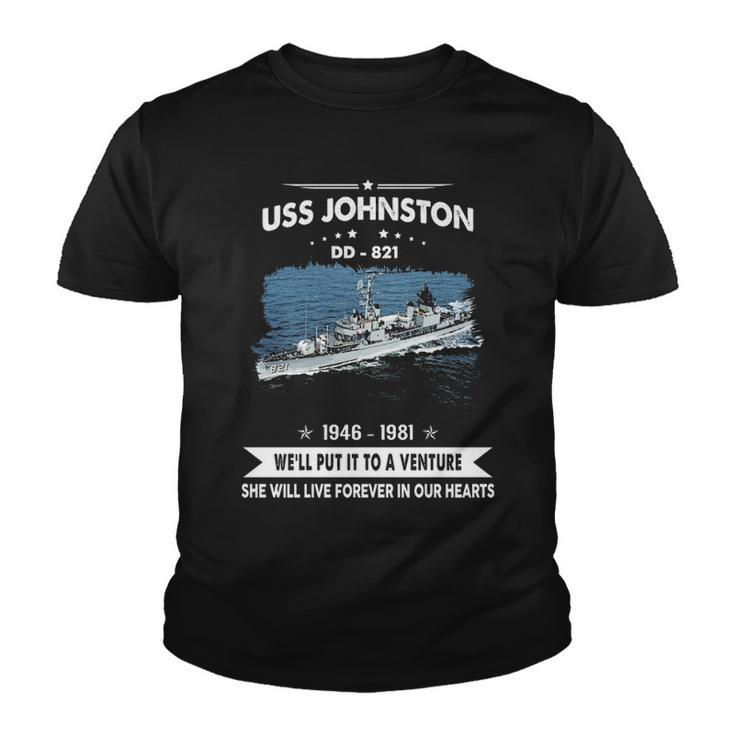 Uss Johnston Dd 821 Front Style Youth T-shirt