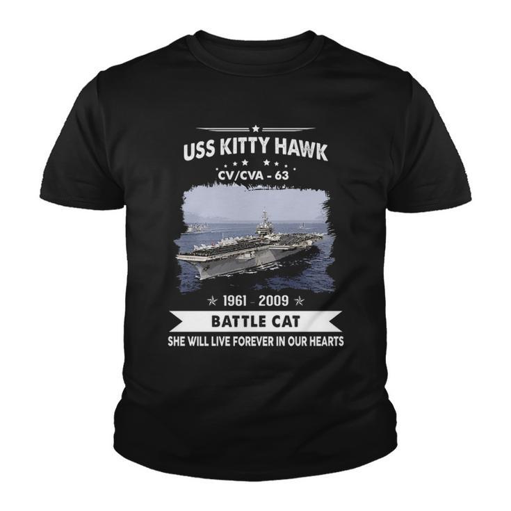 Uss Kitty Hawk Cv 63 Cva 63 Front Style Youth T-shirt