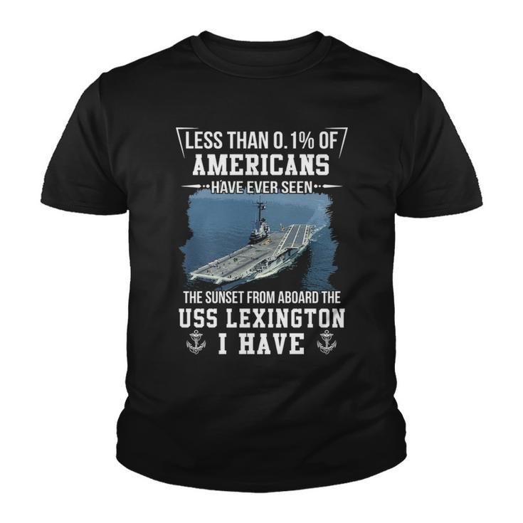 Uss Lexington Cv 16 Sunset Youth T-shirt
