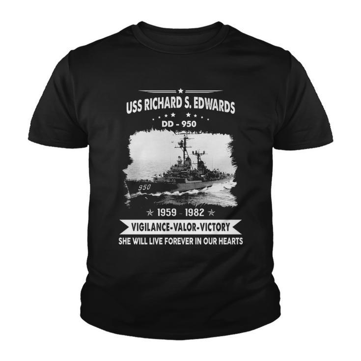 Uss Richard S Edwards Dd 950 Front Style Youth T-shirt