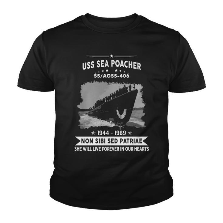 Uss Sea Poacher Ss 406 Agss  Youth T-shirt