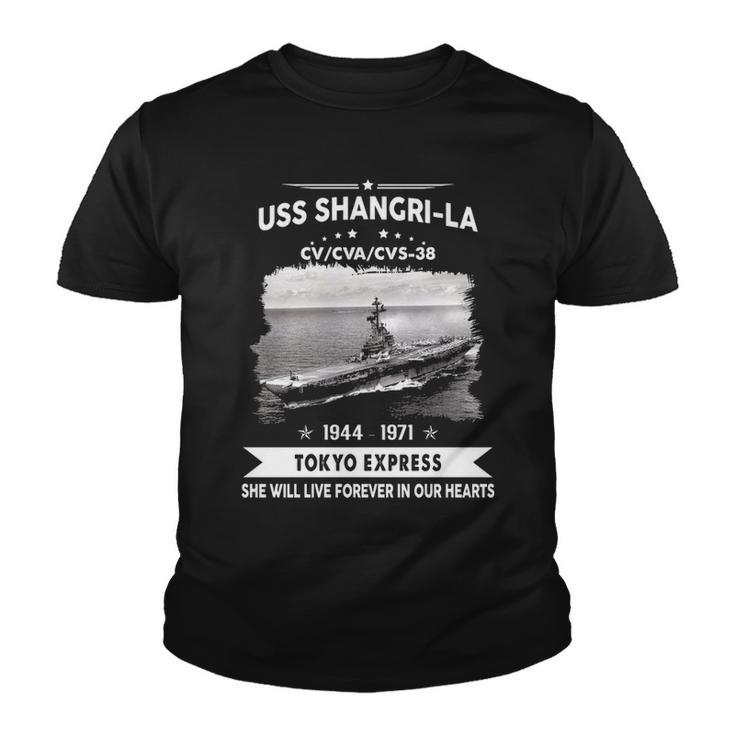 Uss Shangri-La Cv 38 Cva 38 Front Youth T-shirt