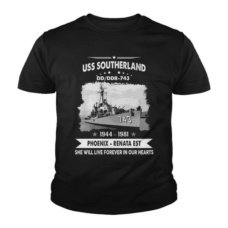 Uss Southerland Dd 743 Ddr  Youth T-shirt