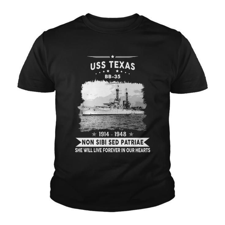 Uss Texas Bb 35 Battleship Youth T-shirt