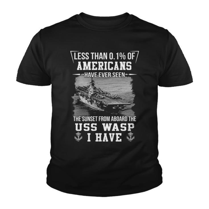 Uss Wasp Cv 18 Sunset Youth T-shirt