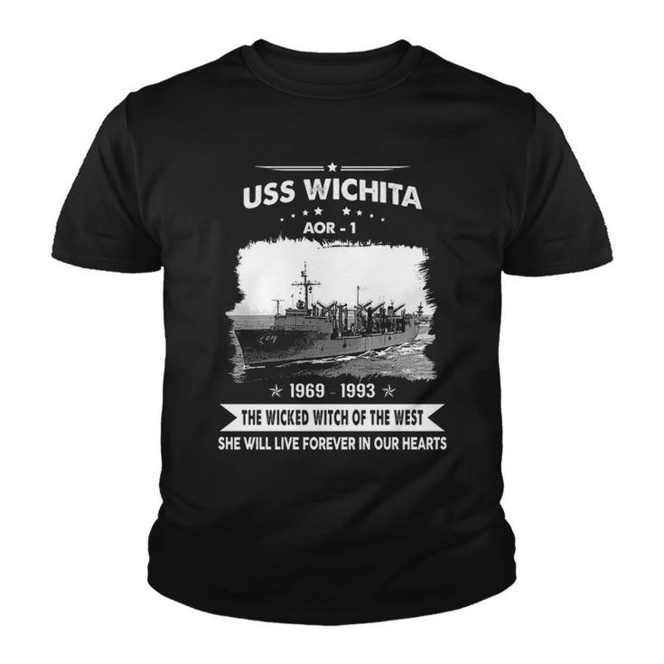 Uss Wichita Aor 1 Front Style Youth T-shirt