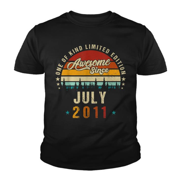 Vintage 11Th Birthday Awesome Since July 2011 Epic Legend  Youth T-shirt