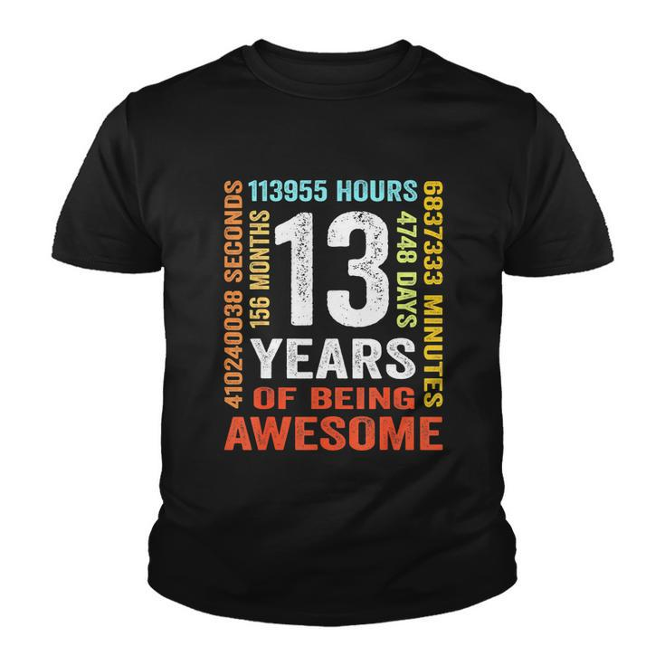 Vintage 13Th Birthday Shirt Gift 13 Years Old Being Awesome Youth T-shirt