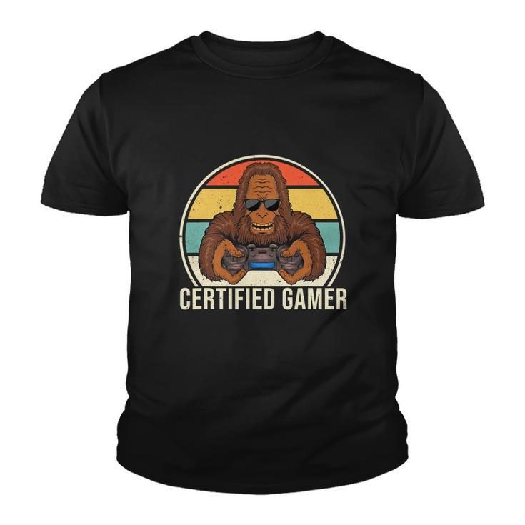 Vintage Certified Gamer Funny Retro Video Game Youth T-shirt