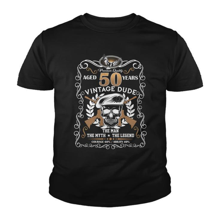 Vintage Dude Aged 50 Years Man Myth Legend 50Th Birthday Youth T-shirt