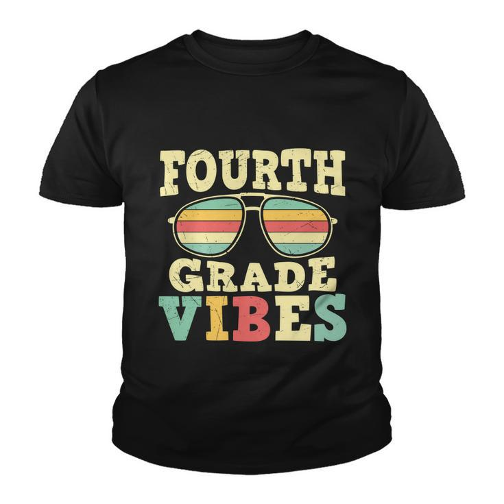Vintage Fourth Grade Vibes Shirt Funny 4Th Grade Back To School Youth T-shirt