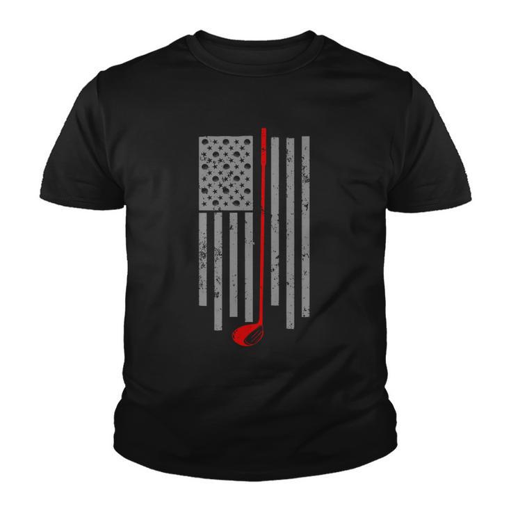 Vintage Golf American Flag Usa Tshirt Youth T-shirt