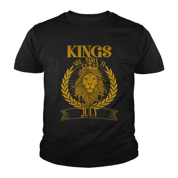 Vintage Lion Kings Are Born In July Graphic Design Printed Casual Daily Basic Youth T-shirt