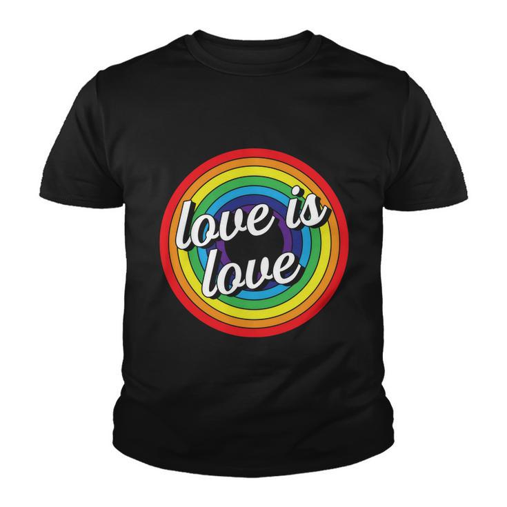 Vintage Love Is Love Rainbow Pride Month Youth T-shirt