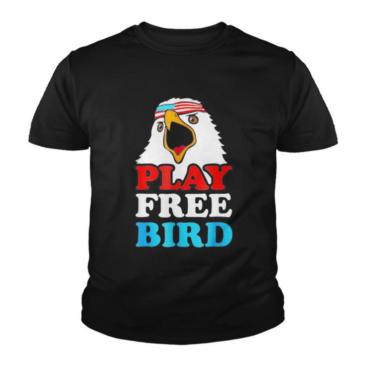 Vintage Play Free Bird Bald Eagle American Patriotic Usa Youth T-shirt