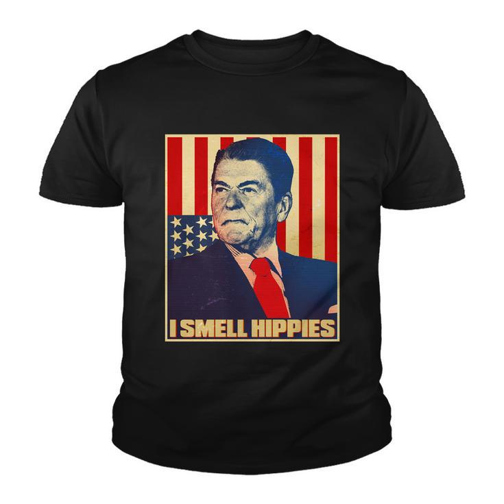 Vintage President Reagan I Smell Hippies Youth T-shirt