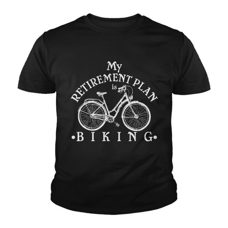Vintage Retro My Retirement Plan Biking Youth T-shirt