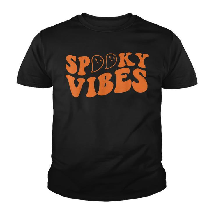 Vintage Spooky Vibes Halloween Ghost Costume Kids Men Women  Youth T-shirt
