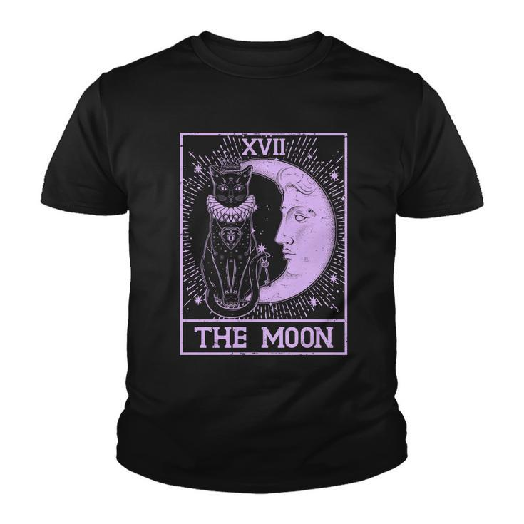 Vintage Tarot Card Xvii The Moon Black Cat Youth T-shirt