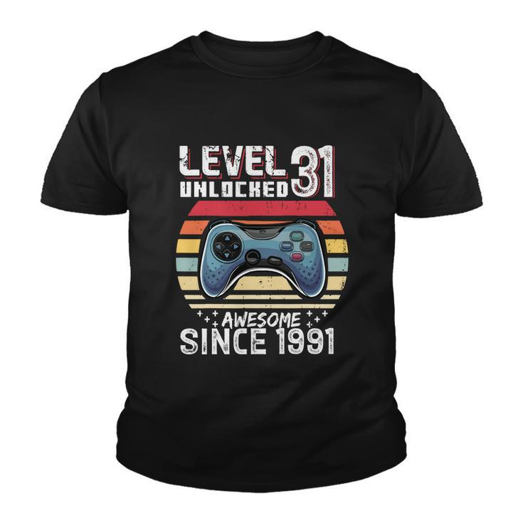Vintage Video Gamer Birthday Level 31 Unlocked 31St Birthday Youth T-shirt