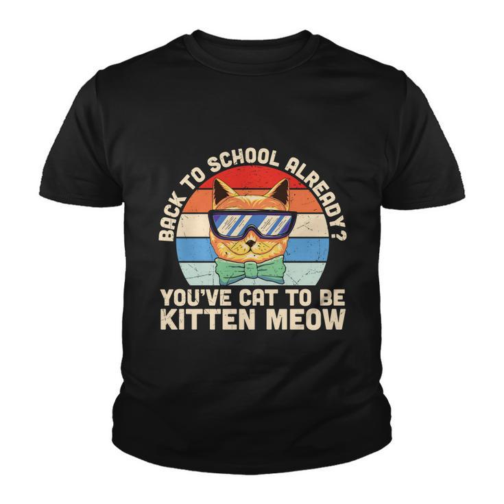 Vintage Youve Cat To Be Kitten Meow 1St Day Back To School Youth T-shirt