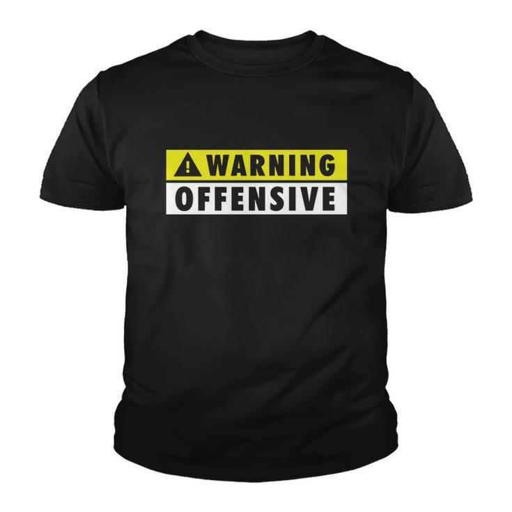 Warning Offensive Mens Funny Tshirt Youth T-shirt