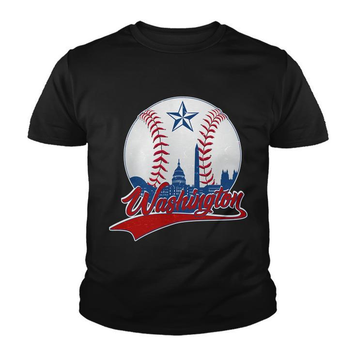 Washington Baseball Vintage Style Fan Youth T-shirt
